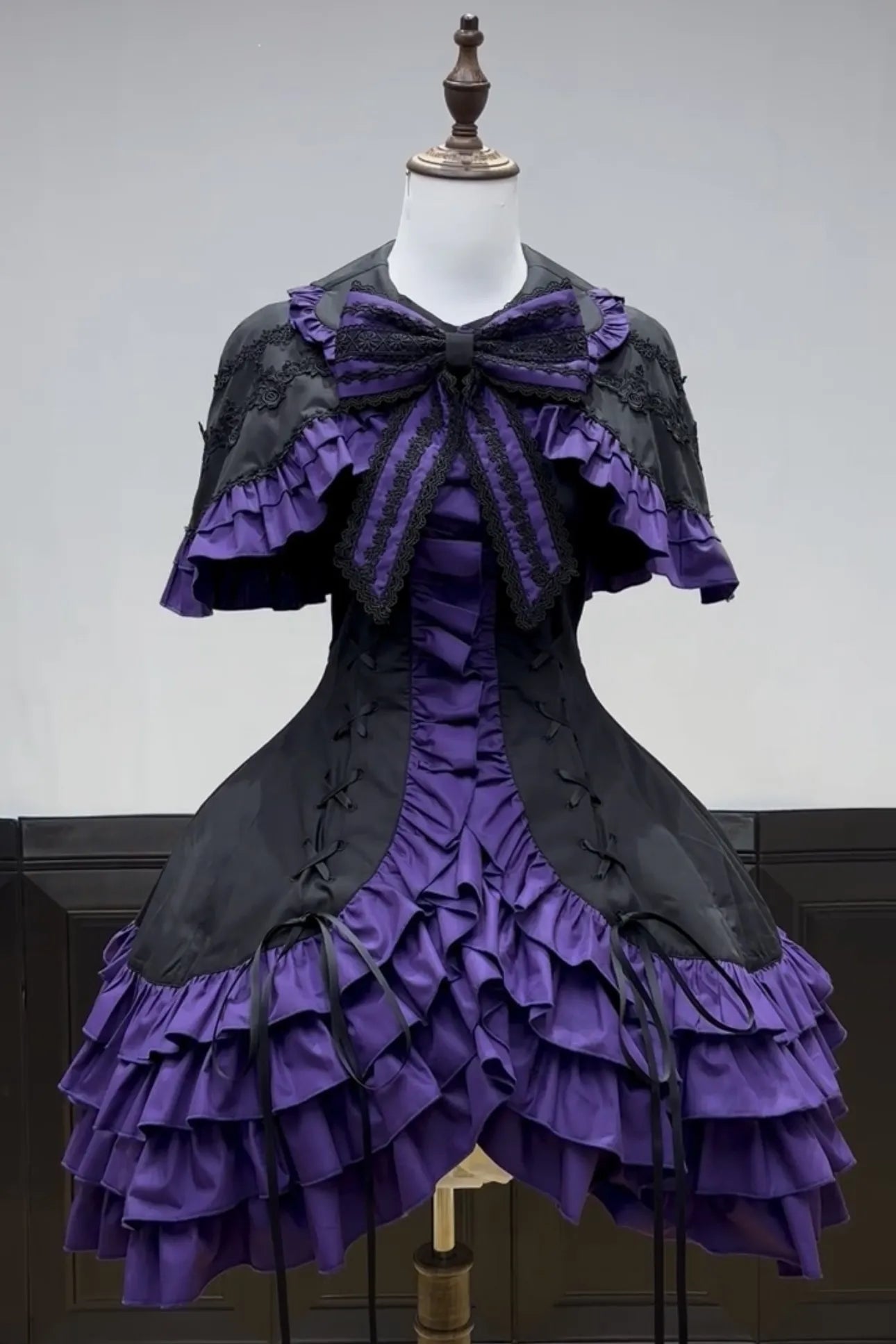 Dark Gothic Doll Twin Stars Lolita Purple OP Dress