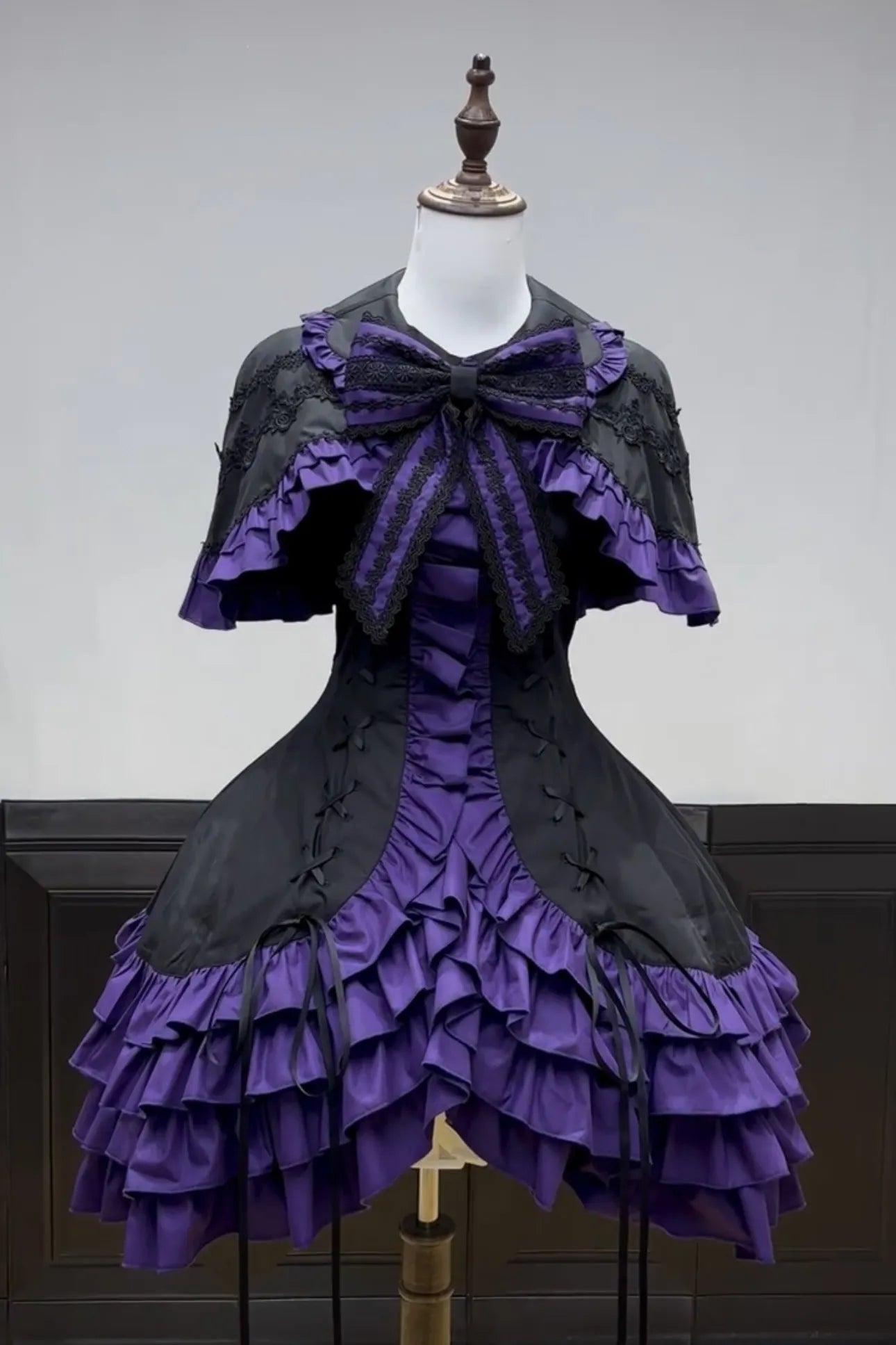 Dark Gothic Doll Twin Stars Lolita Purple OP Dress