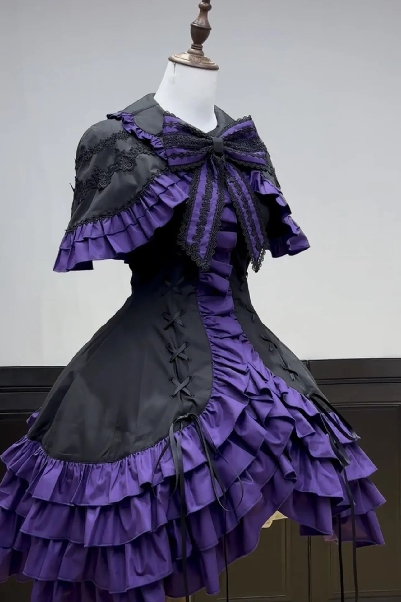 Dark Gothic Doll Twin Stars Lolita Purple OP Dress