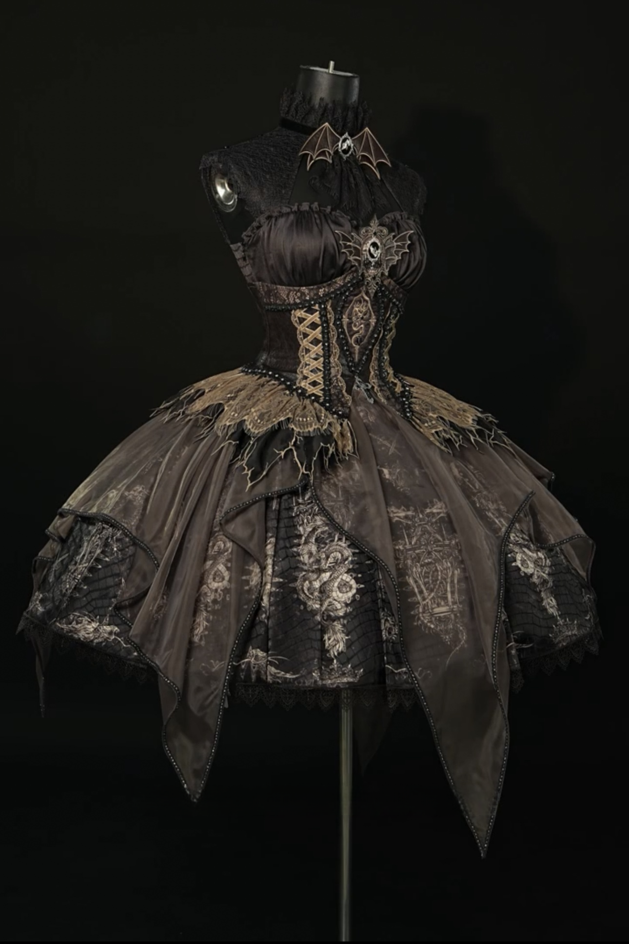 Dragon Bone Gothic Lolita Wasteland Tone JSK Dress