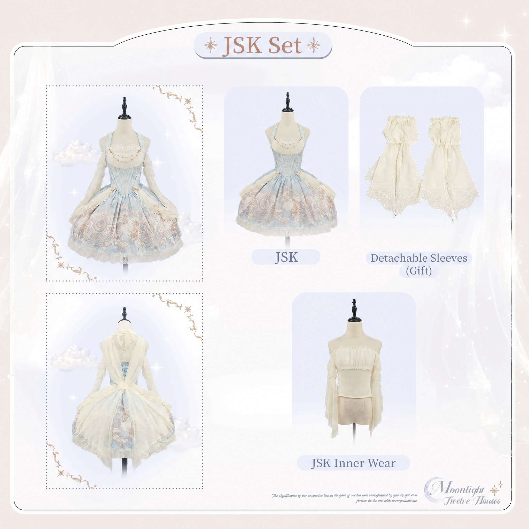 Moon‑Veil Zodiac Elegant Retro Ancient‑Greek Lolita JSK Dress