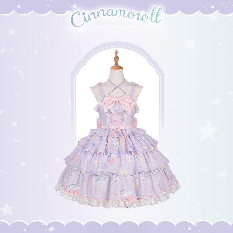 Cinnamoroll Ocean Theme Collaboration Series Lolita Purple JSK & OP Set