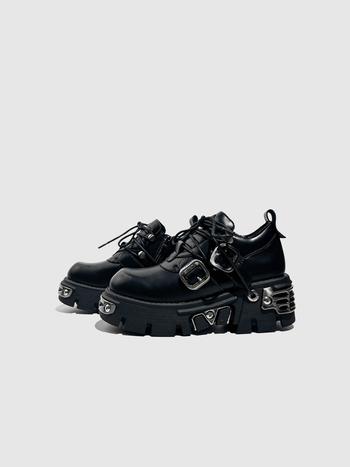 Spanish‑Inspired Dark Gothic Punk Alt‑Fashion Chunky Platform Shoes
