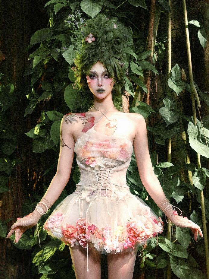 Forest Spirit Mori Style Top & Skirt Set