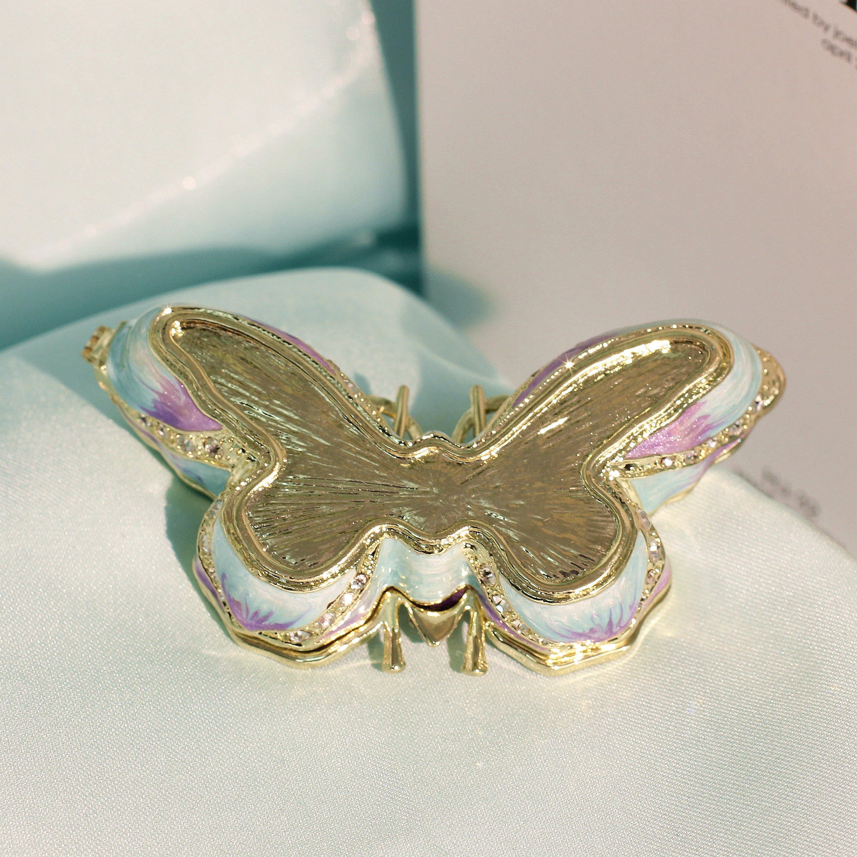 Butterfly-Shaped Enamel Jewelry Box Lolita Decor Gift