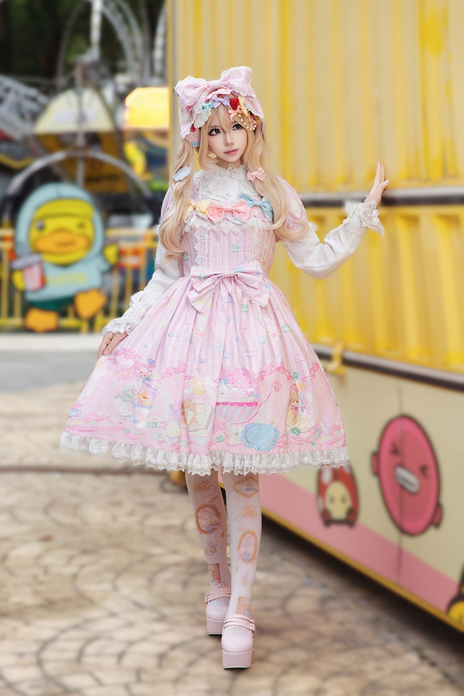 Macaron Dolly House Candy Print Sweet Lolita OP Dress