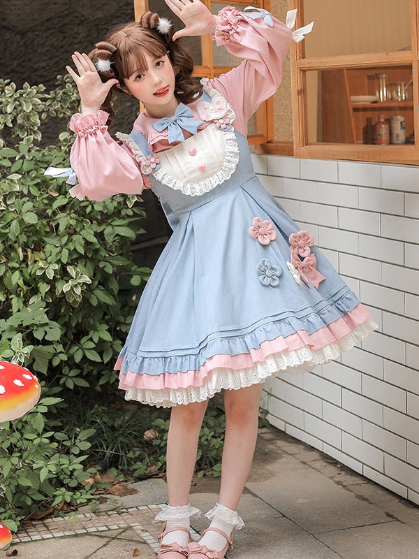 Plum Blossom & Snow Rabbit Sweet Dress Set