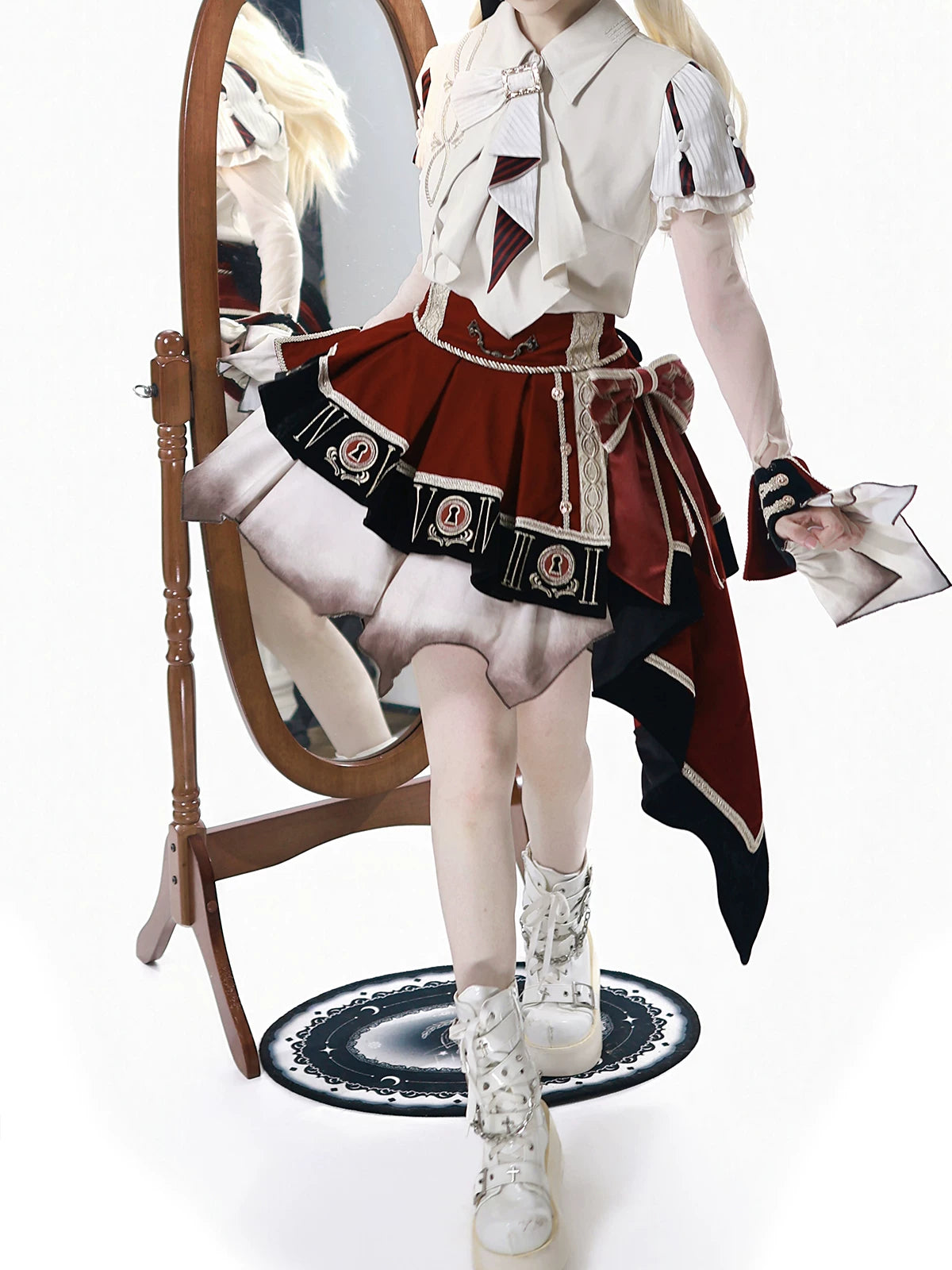 Burned Out Movement Academic Style Lolita White Classic SK Set