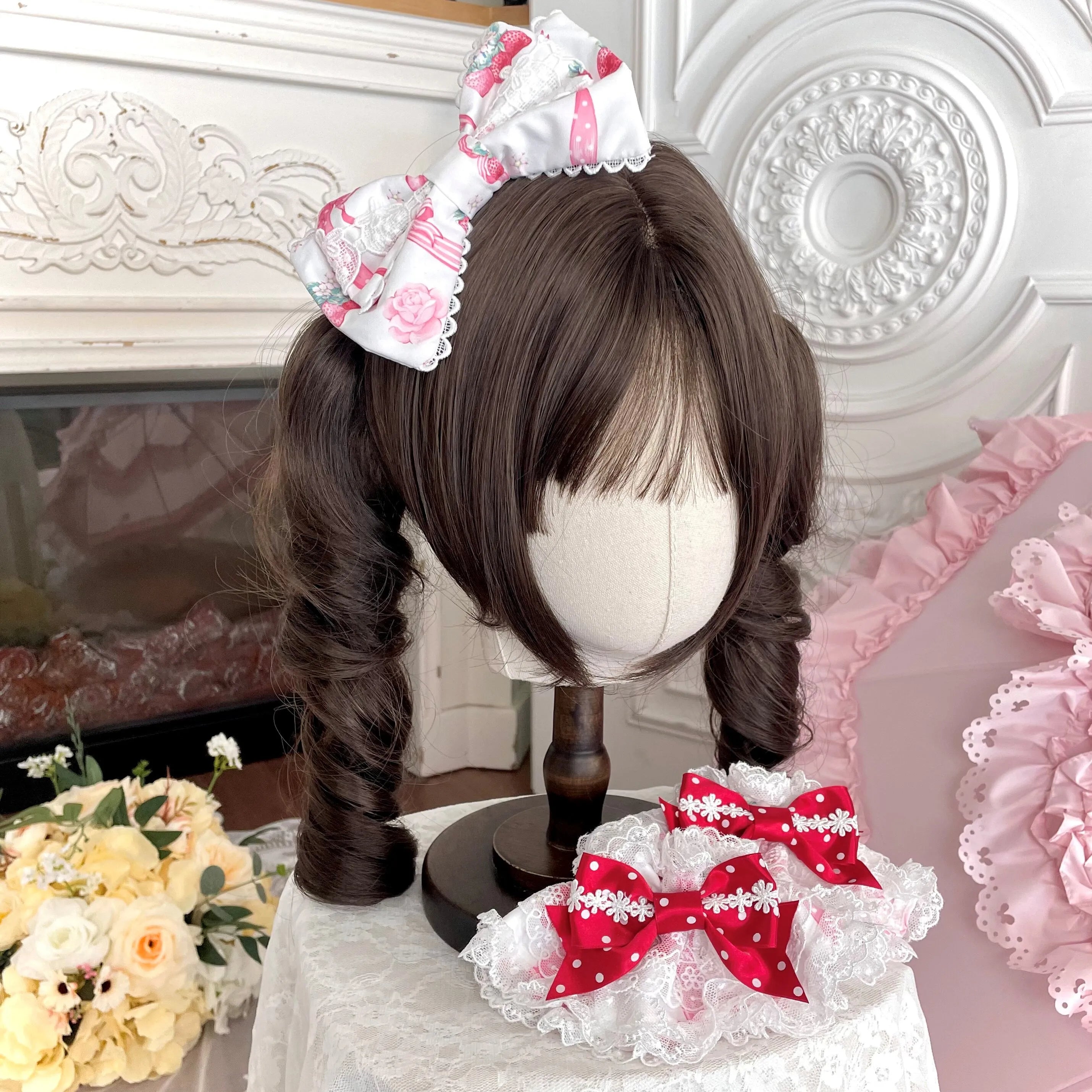 Deer Strawberry Garden Old-School Strawberry Print Lolita JSK Accessories