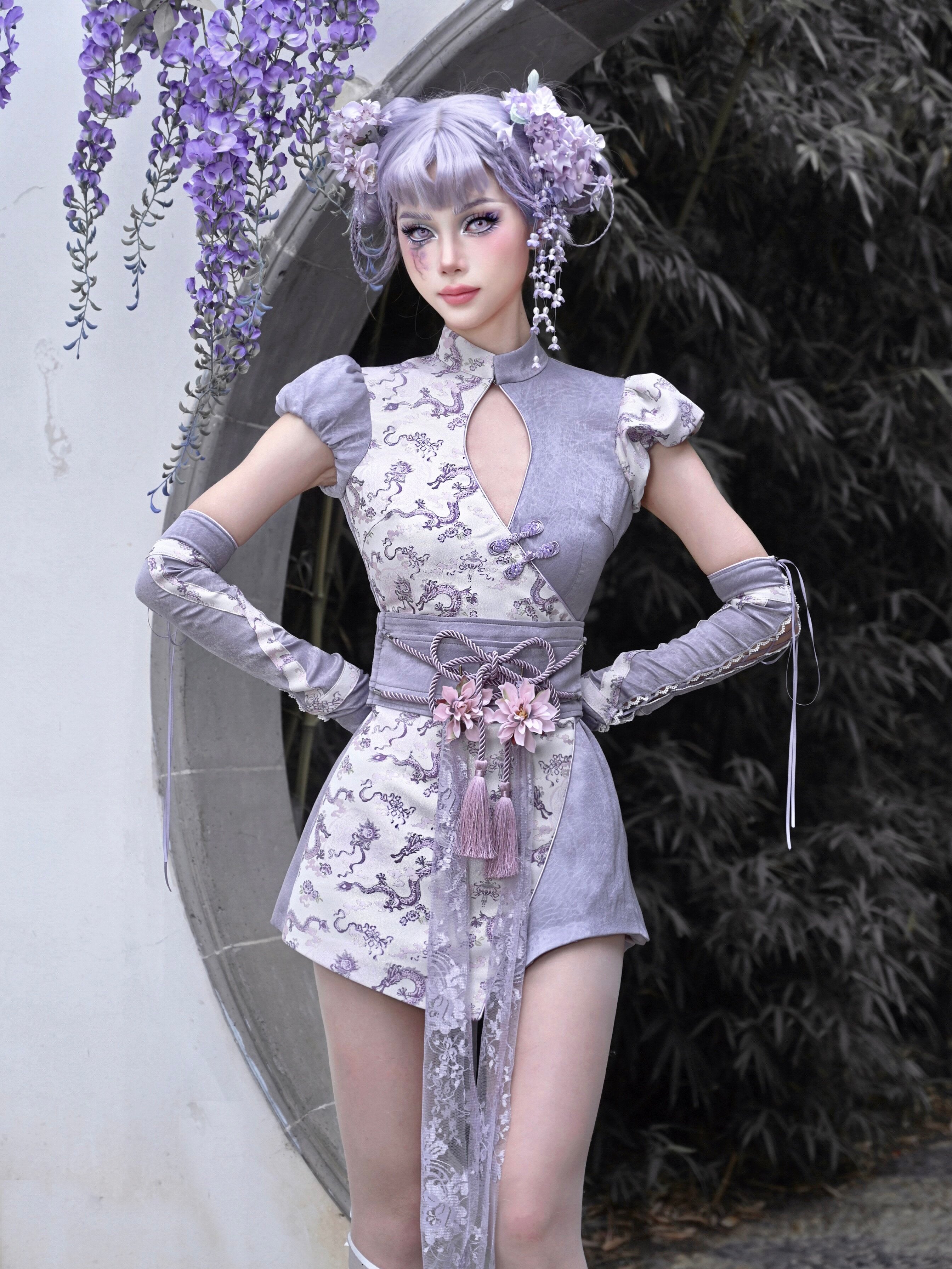 Agarwood Charm Dragon Pattern Jumpsuit