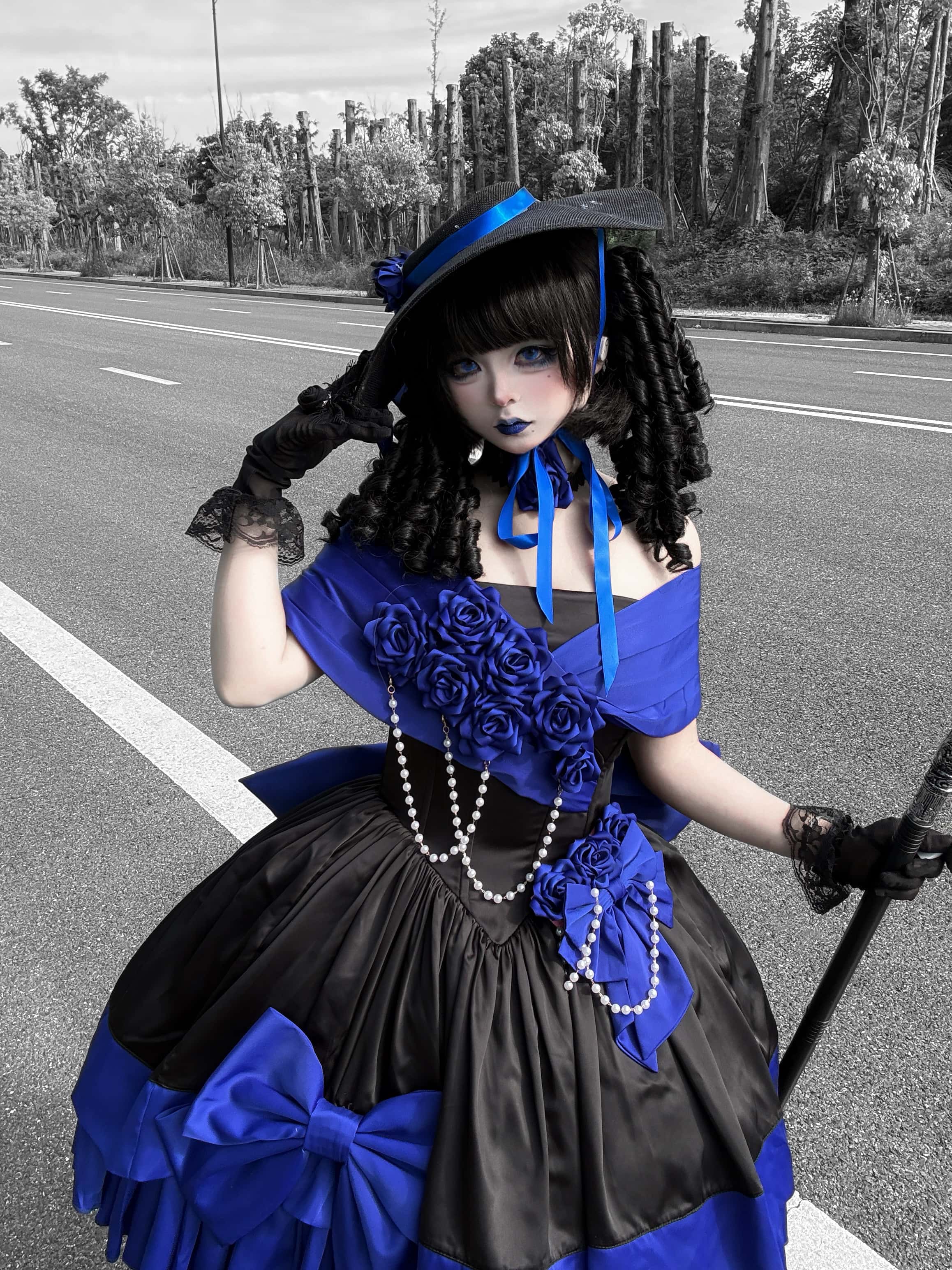 Treasure Chest Rose Lolita Blue Dress