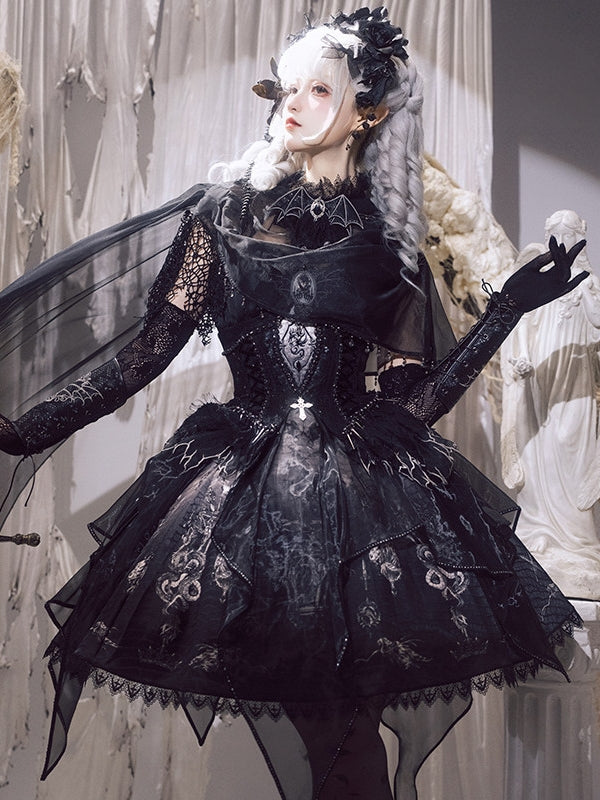 Dragon Bone Gothic Lolita Black JSK Dress