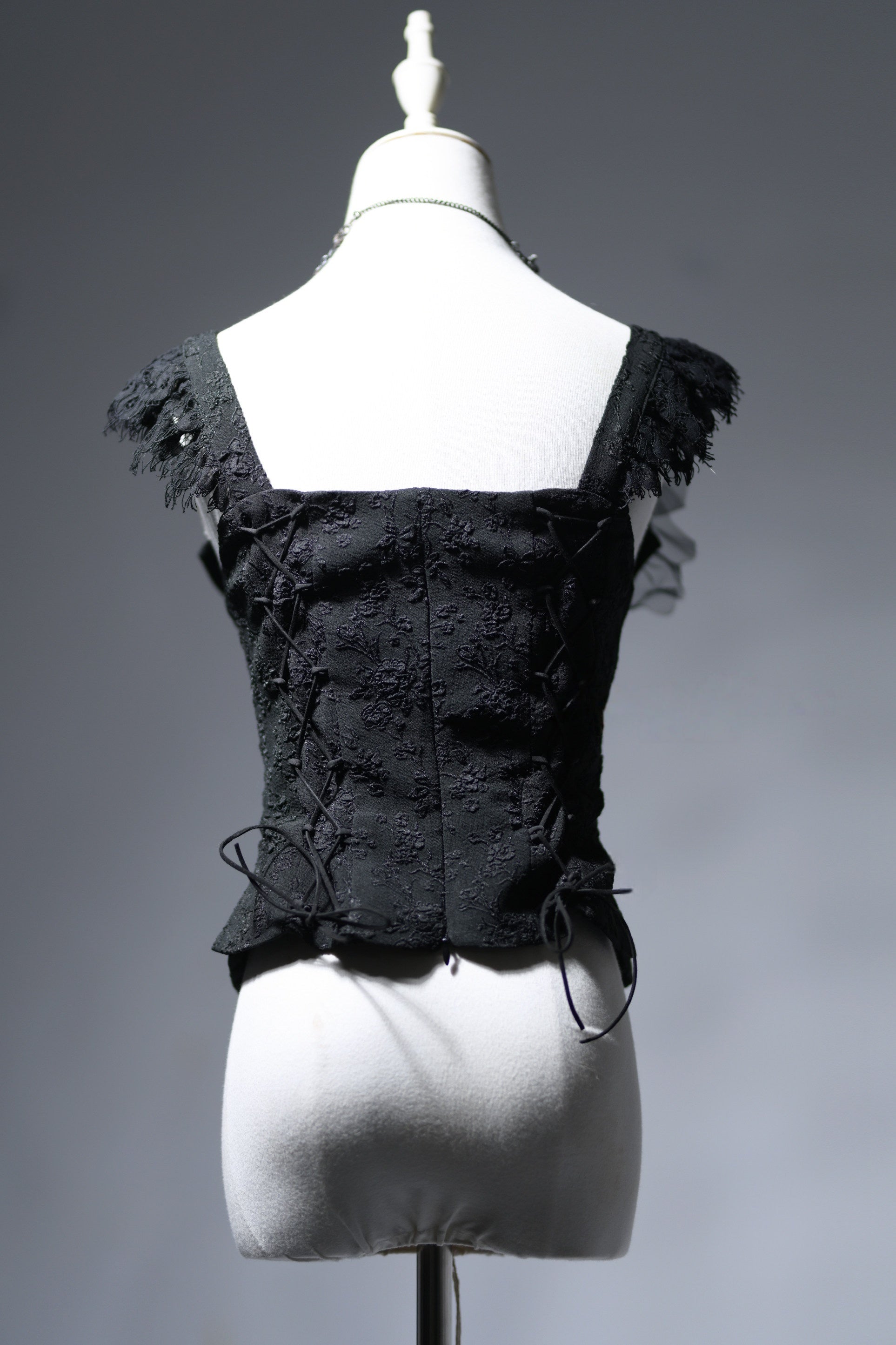 Van Gogh Almond Blossom Black Vintage Strapless Organza Dress / Corset & Skirt Set