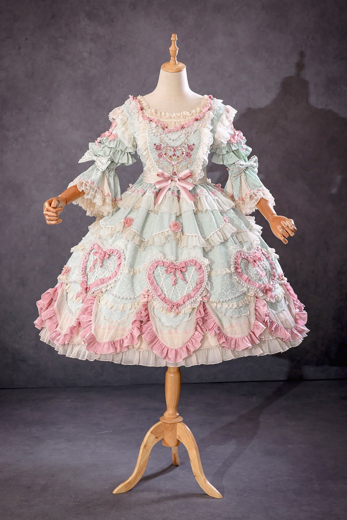 Mint Moonbeam Vintage Cake Lolita OP Dress