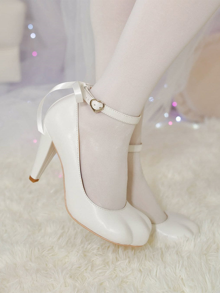 Kitten‑Paw French Ballet‑Style Lolita Mary‑Jane High‑Heeled Shoes