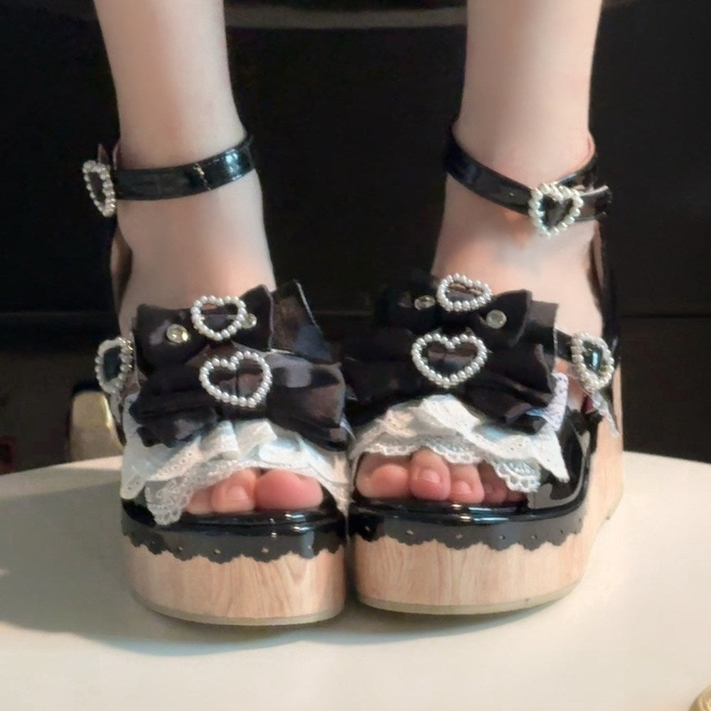 Showa Summer Dream Japanese Wedge Lolita Shoes