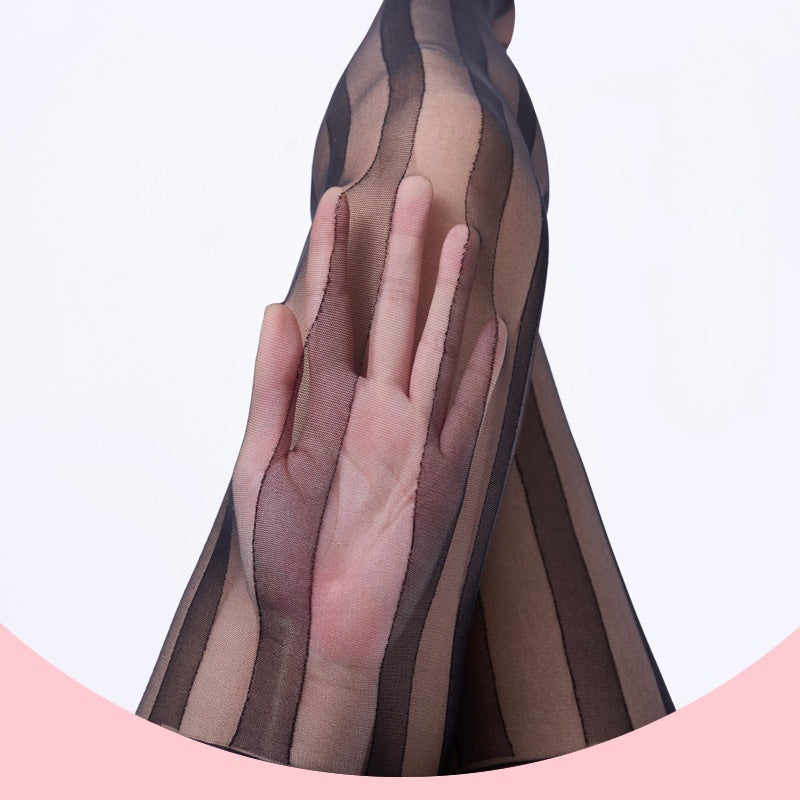 Lolita Black Rock Vertical Stripes Tights