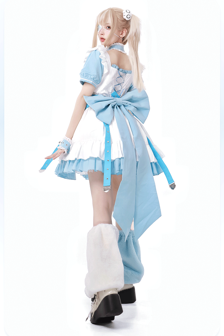 Lolita Y2K Infirmary Aesthetic Aqua OP Full Set