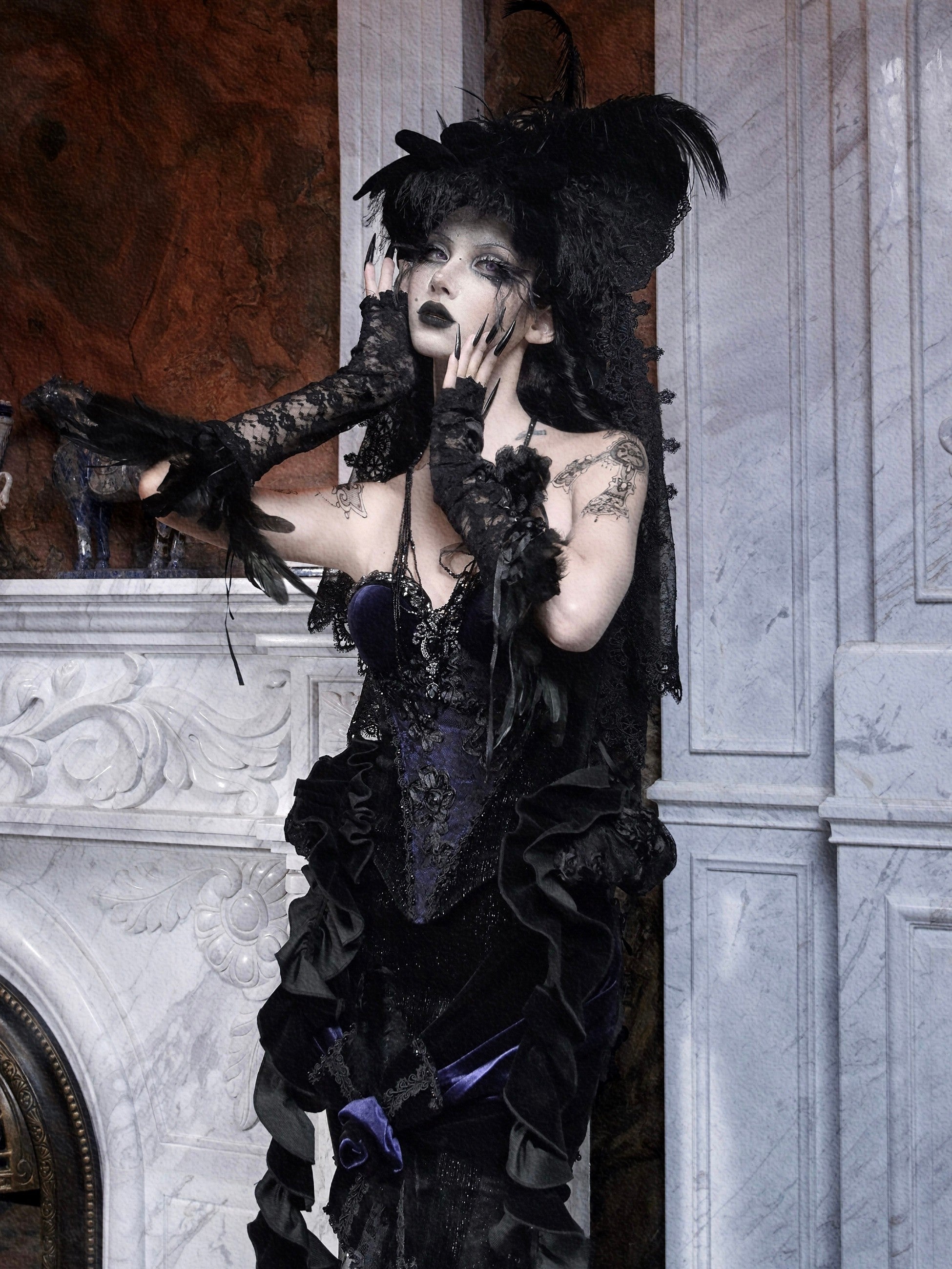 Mourning Day Gothic Maxi Dress Set