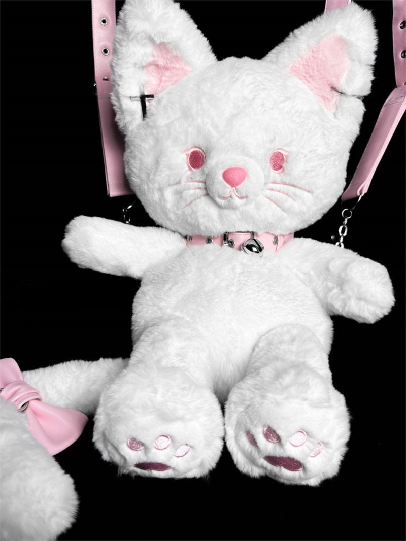 Kitten Angel Bag Fluffy White Cat Doll Backpack for Lolita Outfits