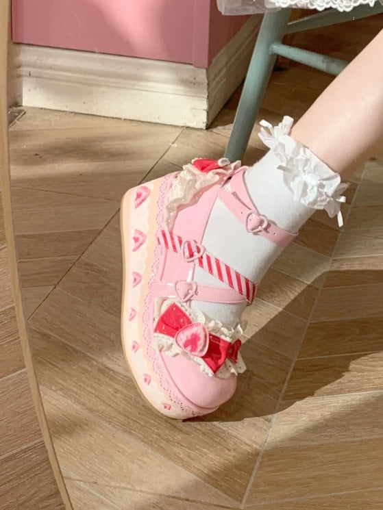 Strawberry Limited Lolita Cute Platform Shoes