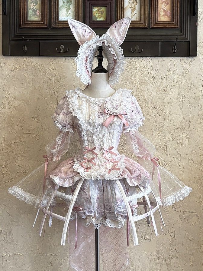 Castle Bunny Lolita Vintage Doll‑Like Two‑Piece Pink Set