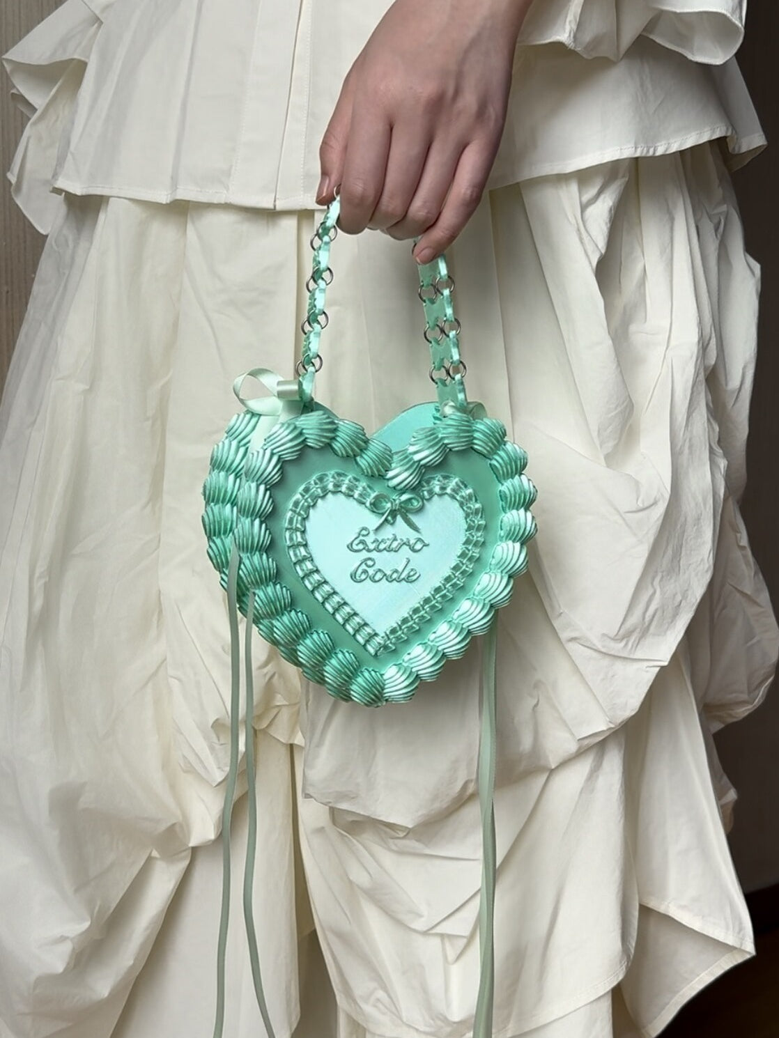 Heart Cake 3D Printed PLA Resin Handbag Crossbody Bag