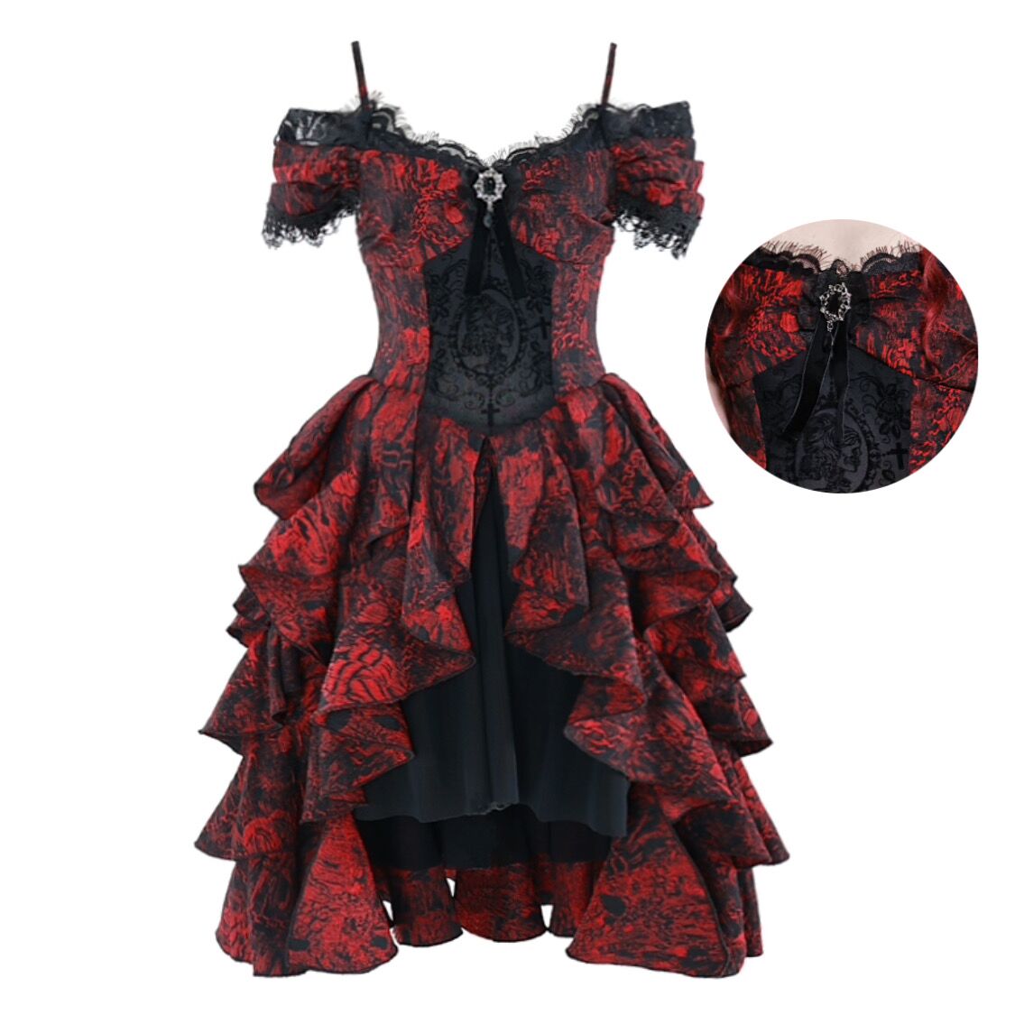 Lolita Dark Style Halloween Off-Shoulder DressLG1031