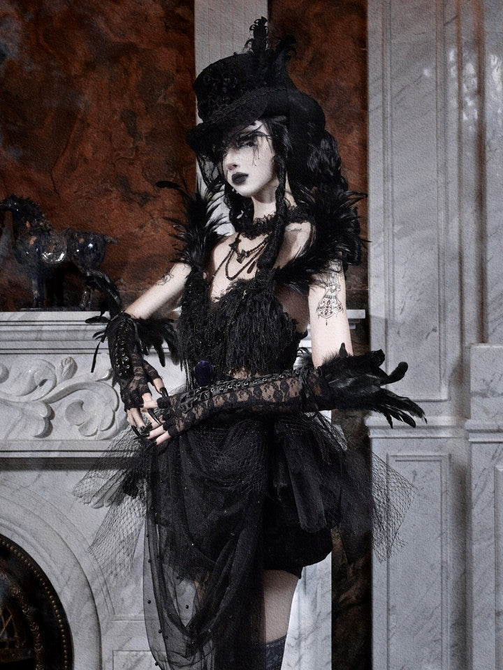 Mourning Day Dark Tulle Ballet Skirt Set