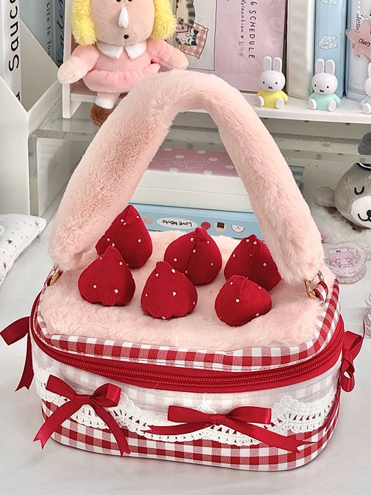 Strawberry Cake Gingham Sweet Lolita Crossbody Bag