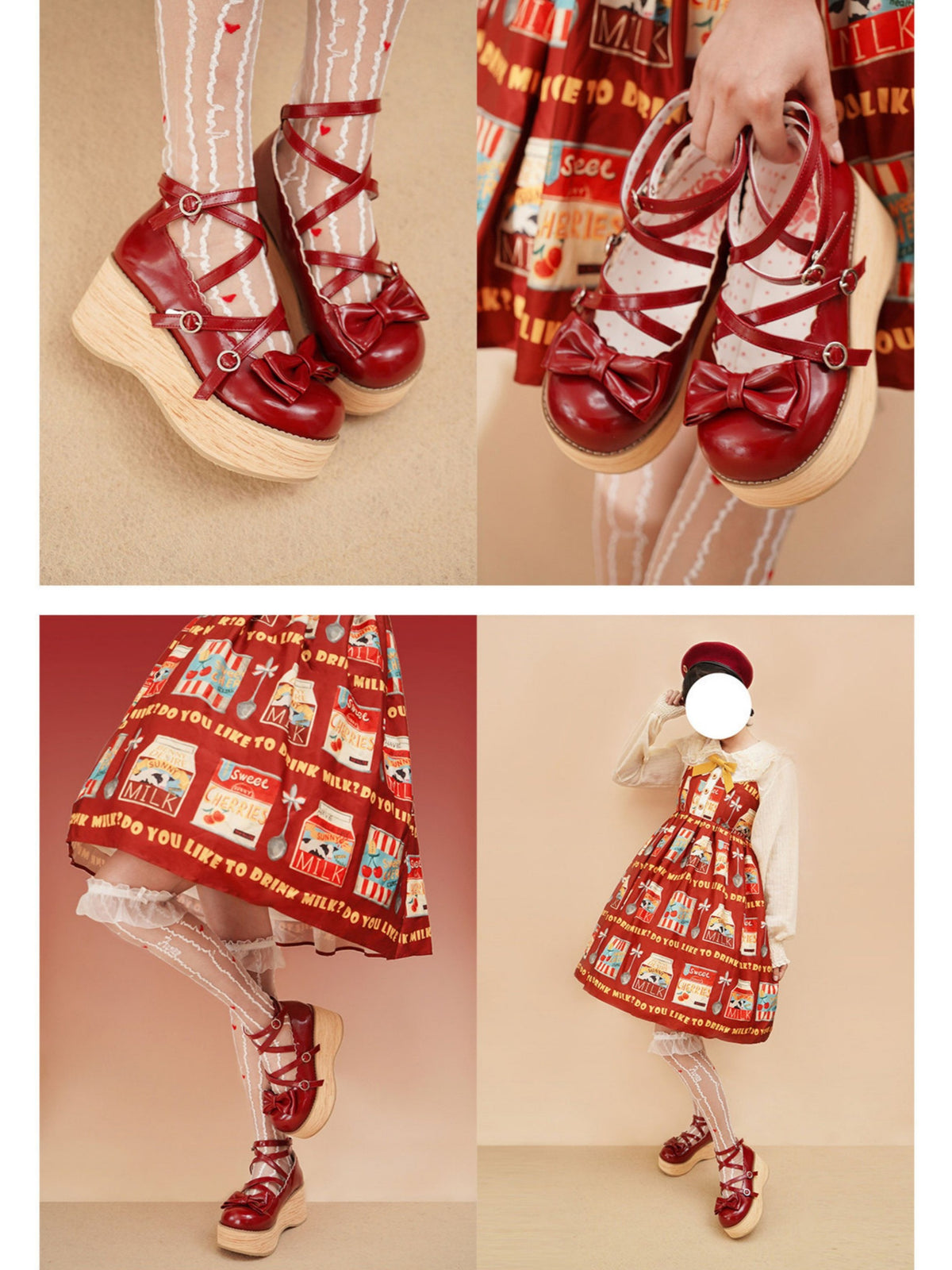 Tarta Tower Japanese Lolita Round‑Toe Platform Shoes