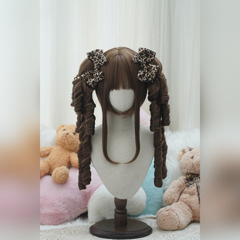 Lolita Vintage Sweetheart Twin Tail Claw Clip Gradient Curl Wig