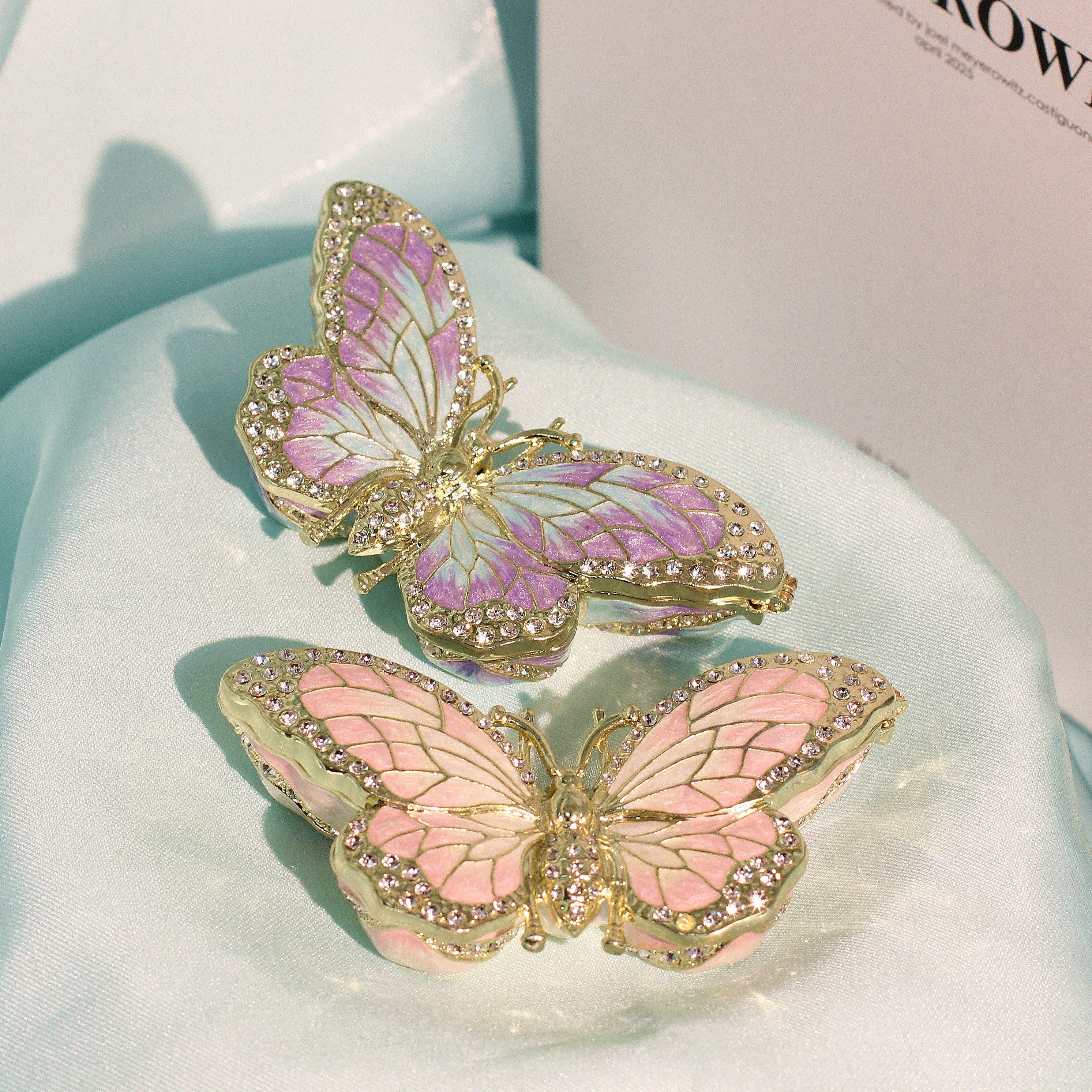 Butterfly-Shaped Enamel Jewelry Box Lolita Decor Gift