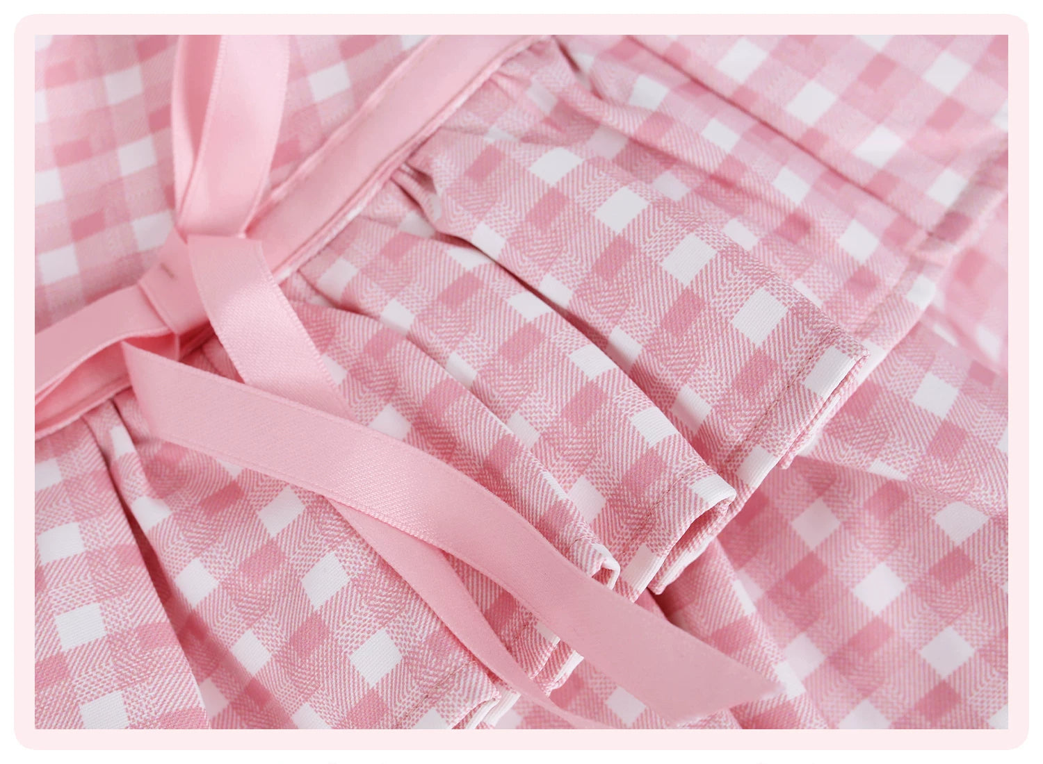 Bunny Doll Dream Off-White Bunny Ear Hooded Jacket Pink Plaid Tiered Skirt