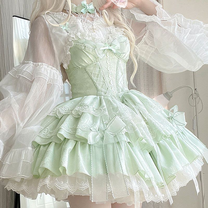 Lolita Elegant Embroidered Lace JSK Dress LC1004