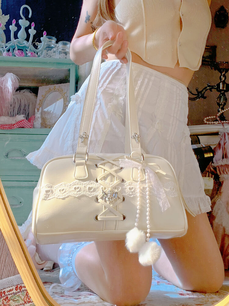 Lolita Sweet White Bow Bag Shoulder Bag LE8007
