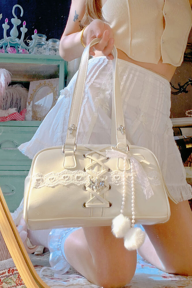 Sweet White Bow Bag Shoulder Bag