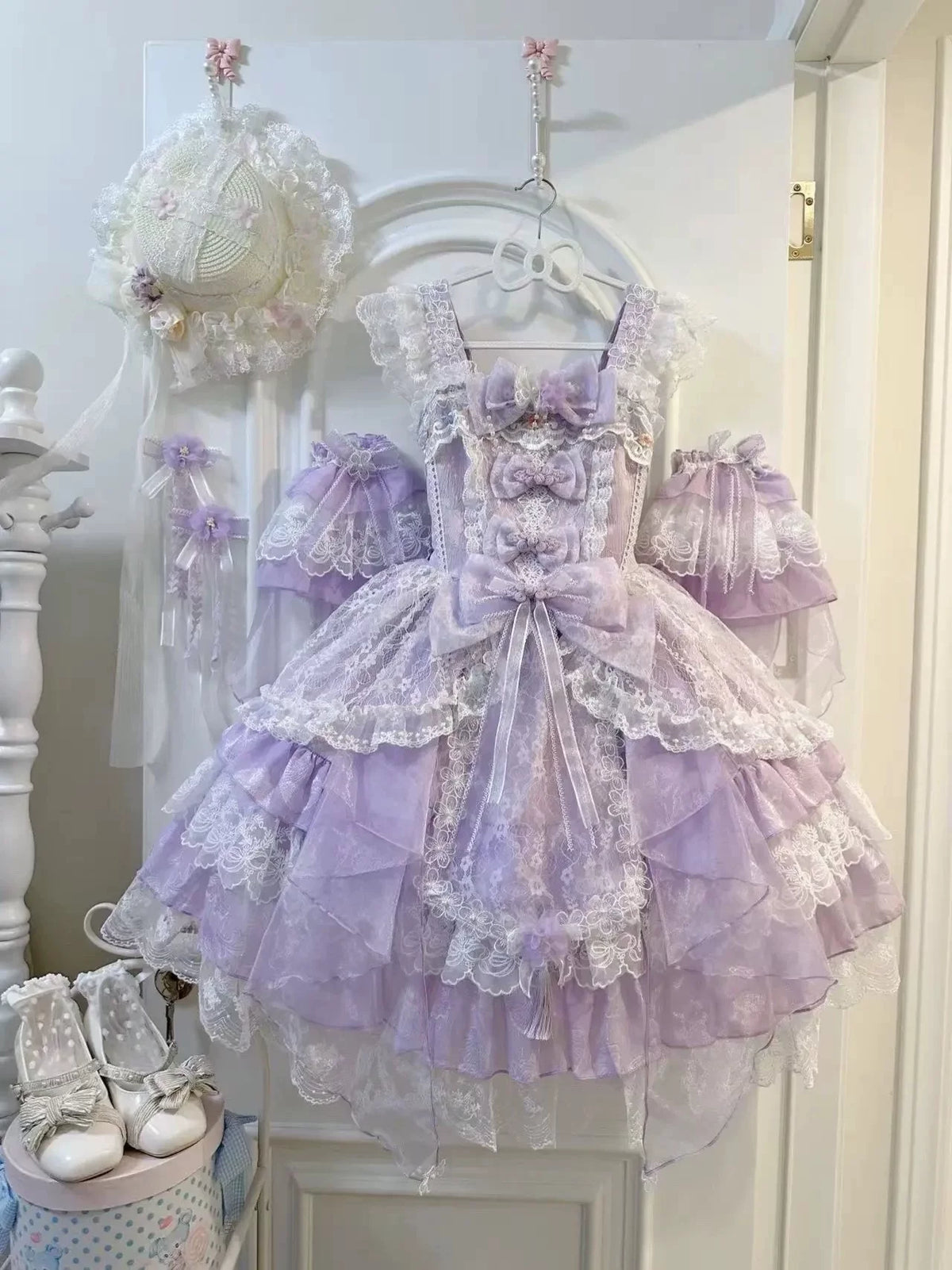 Spring Water Reflecting Pear Blossoms Lolita JSK Dress