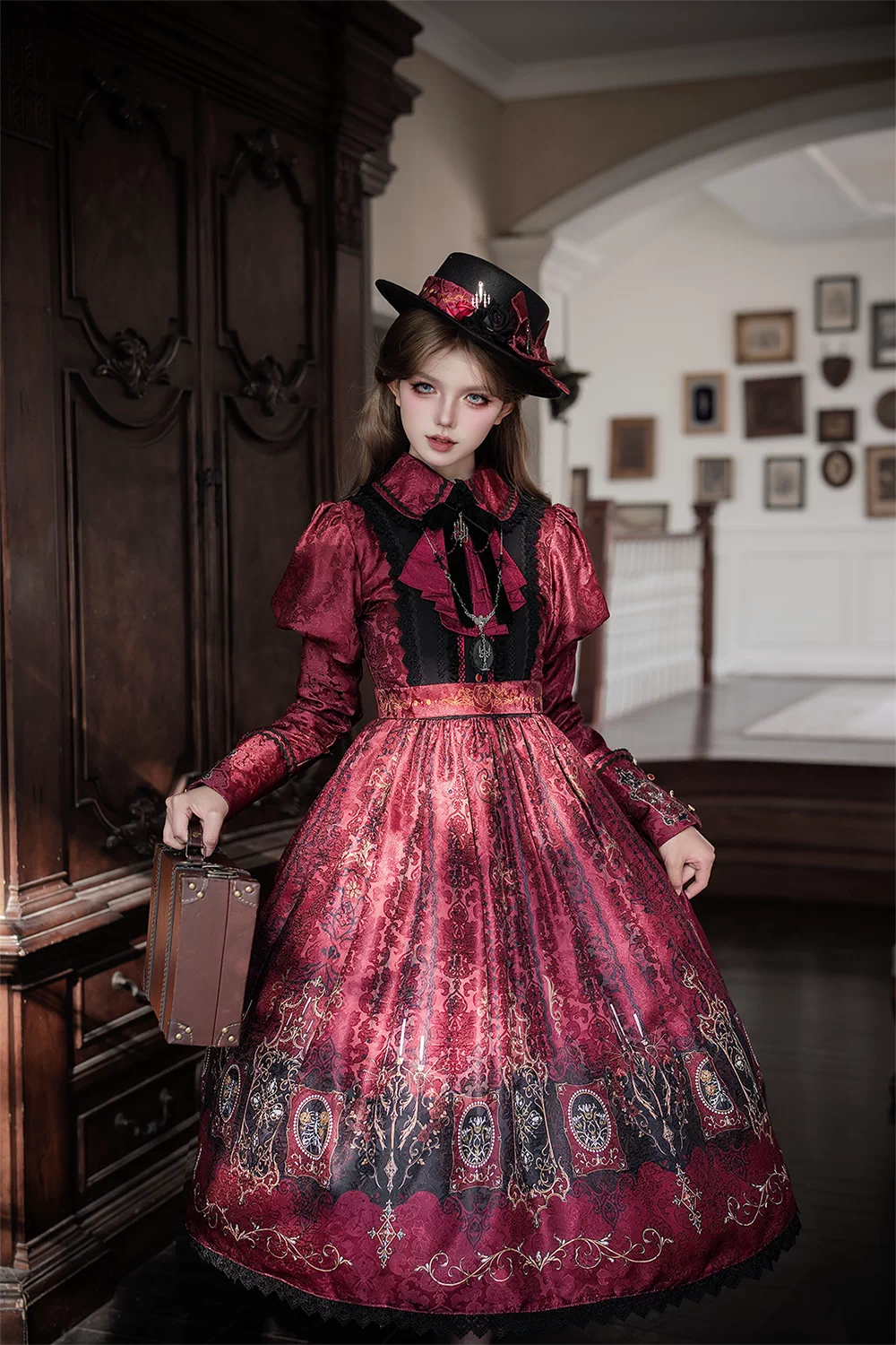 Blood Night Lamplighter Gothic Vintage Lolita OP Dress & SK Skirt