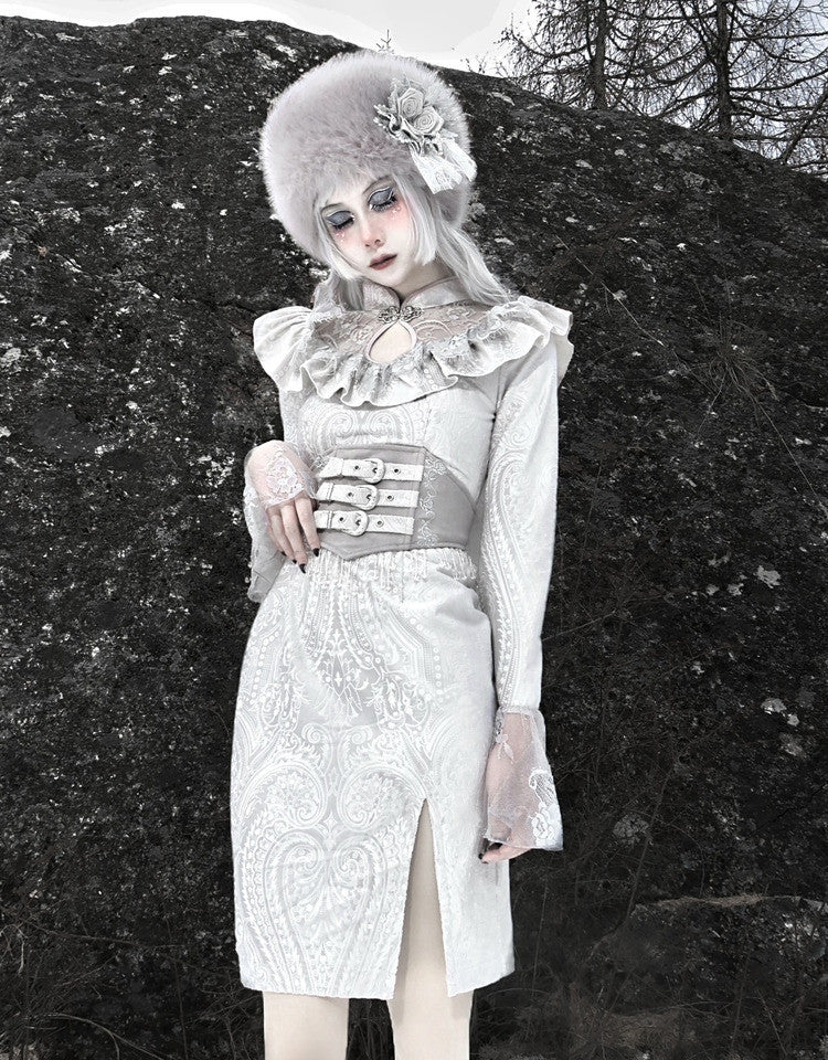 Whispers of the Snow Realm Gothic Dress