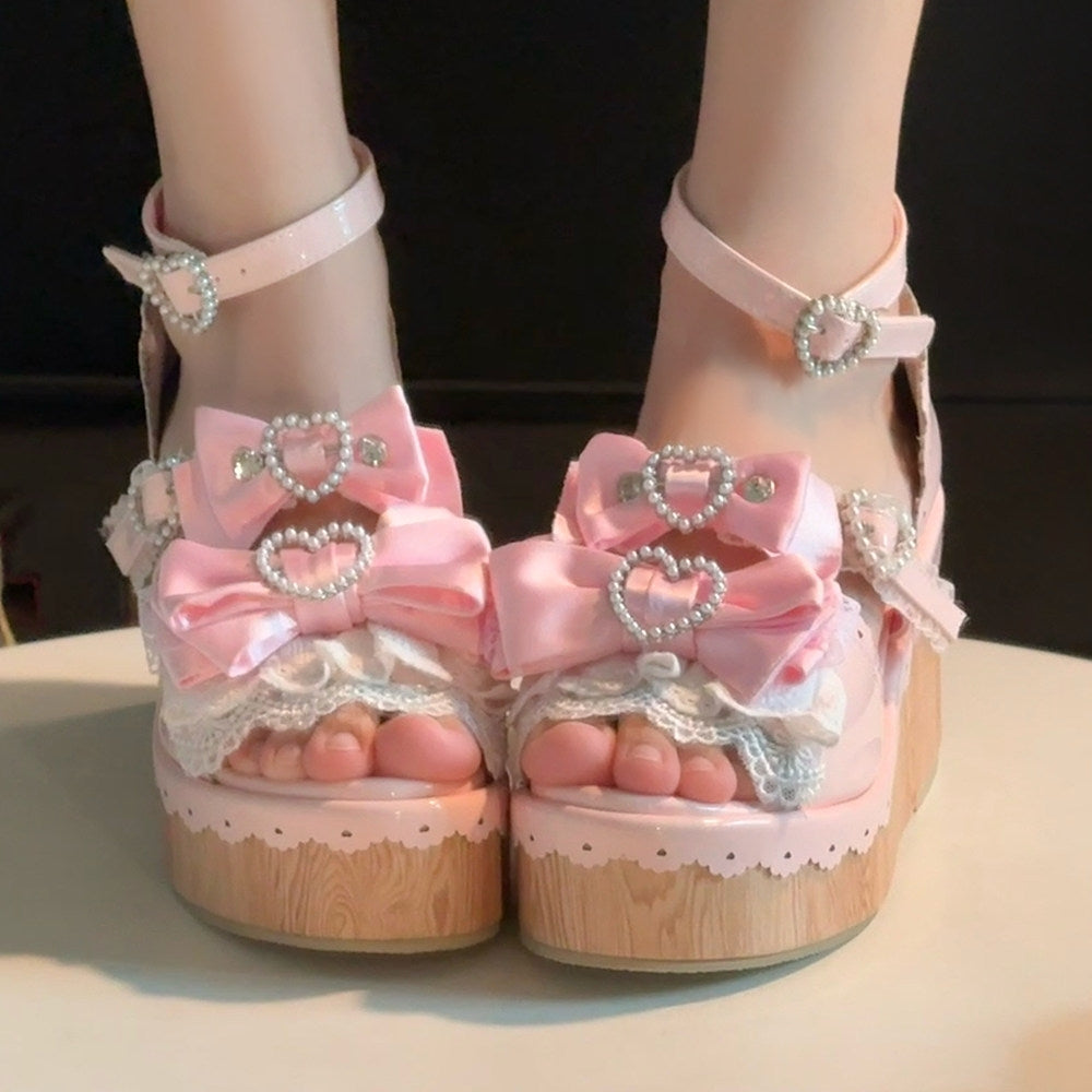Showa Summer Dream Japanese Wedge Lolita Shoes