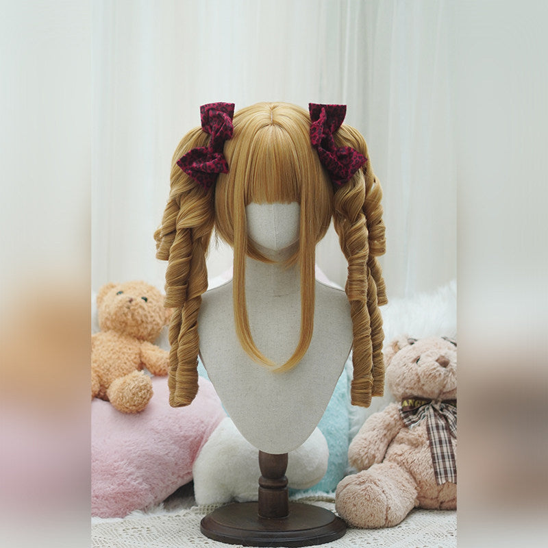 Lolita Vintage Sweetheart Twin Tail Claw Clip Gradient Curl Wig