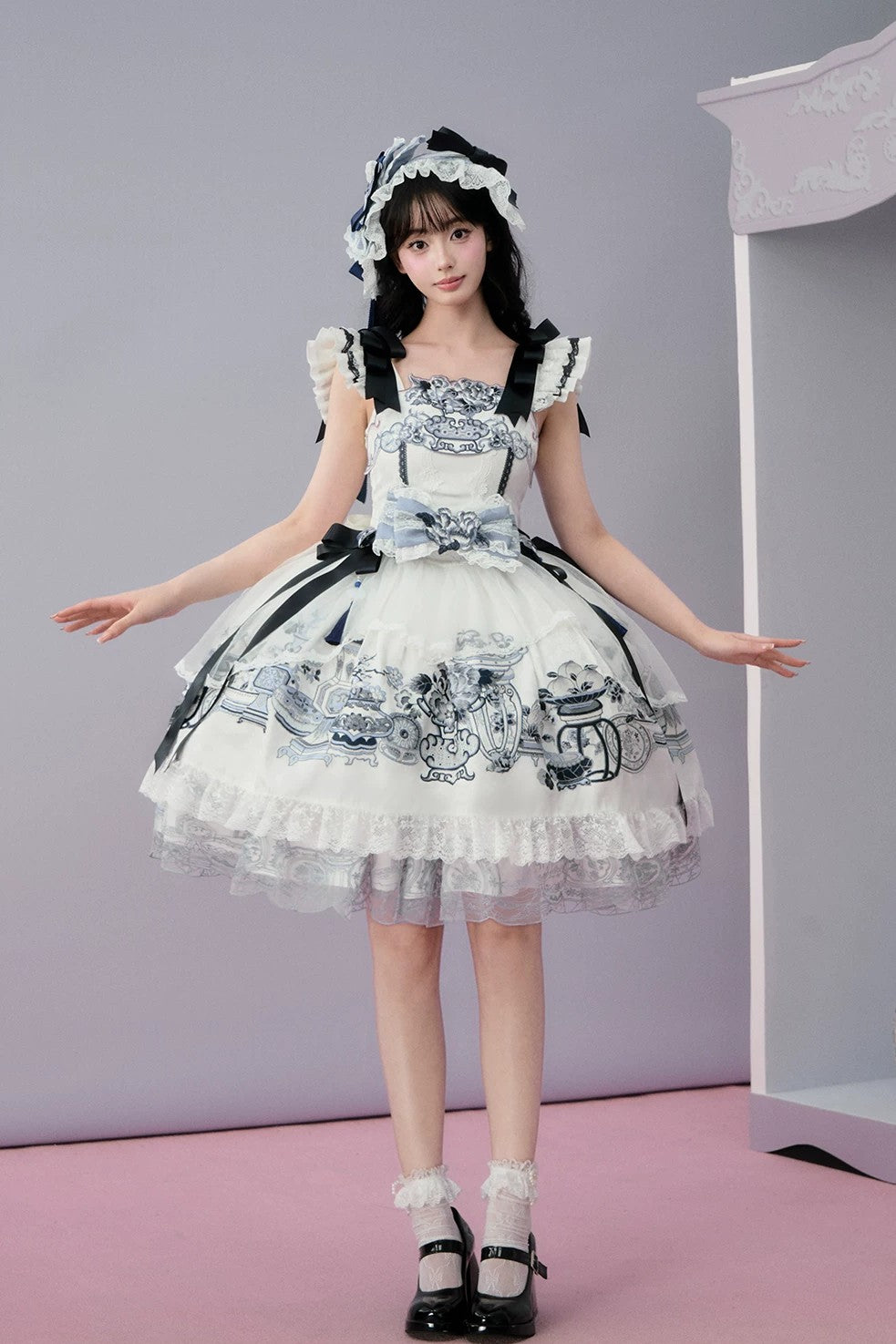 Celadon Jade Cup Japanese Style Blue JSK Dress