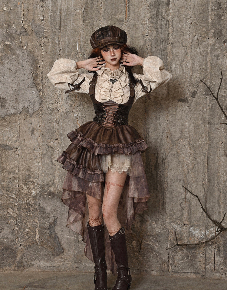 Lolita Steampunk PU Strap Tail Outfit LG1021