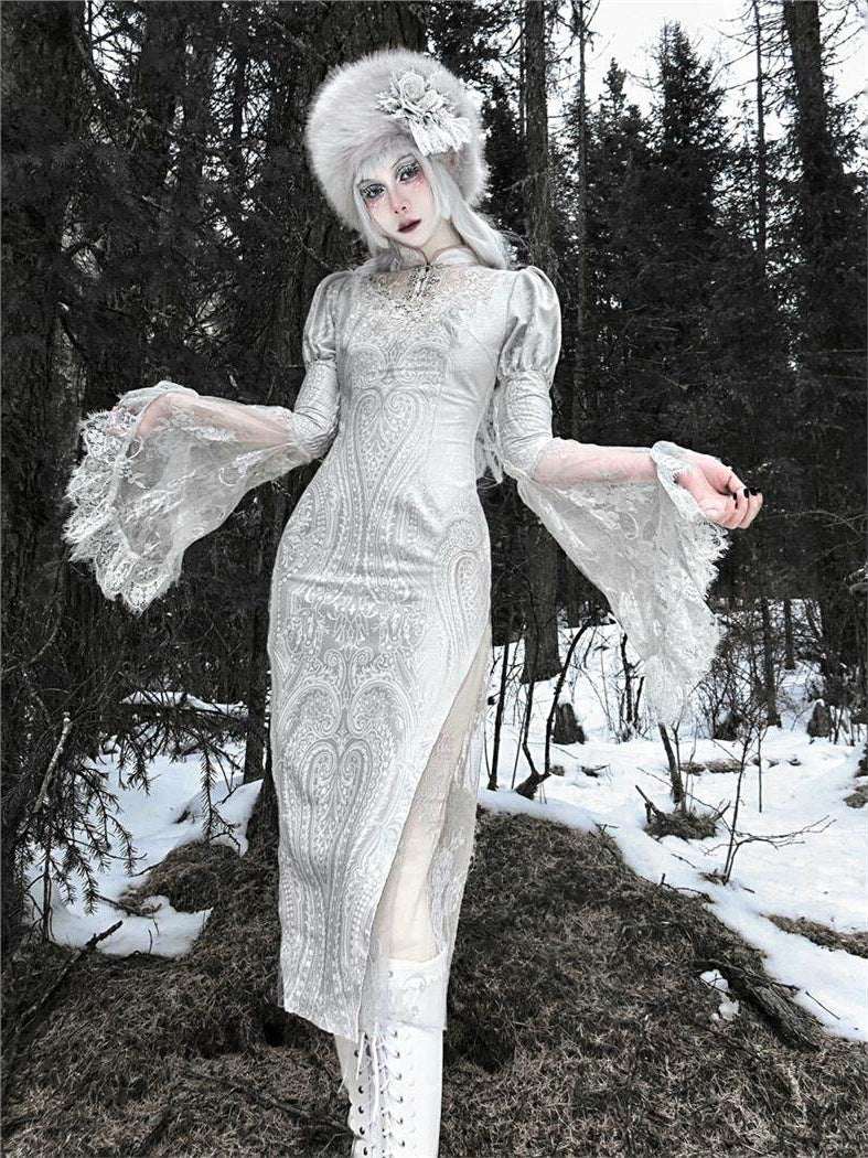 Whispers of the Snow Realm Gothic Dress