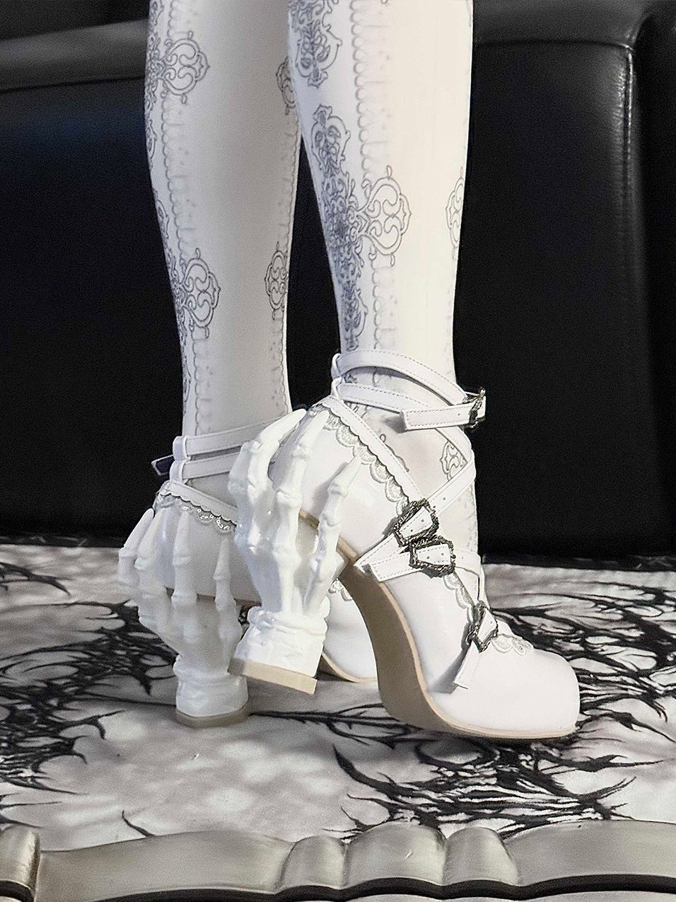 Sacred Bone Diary Skeletal Hand Heel Gothic Lolita Heels