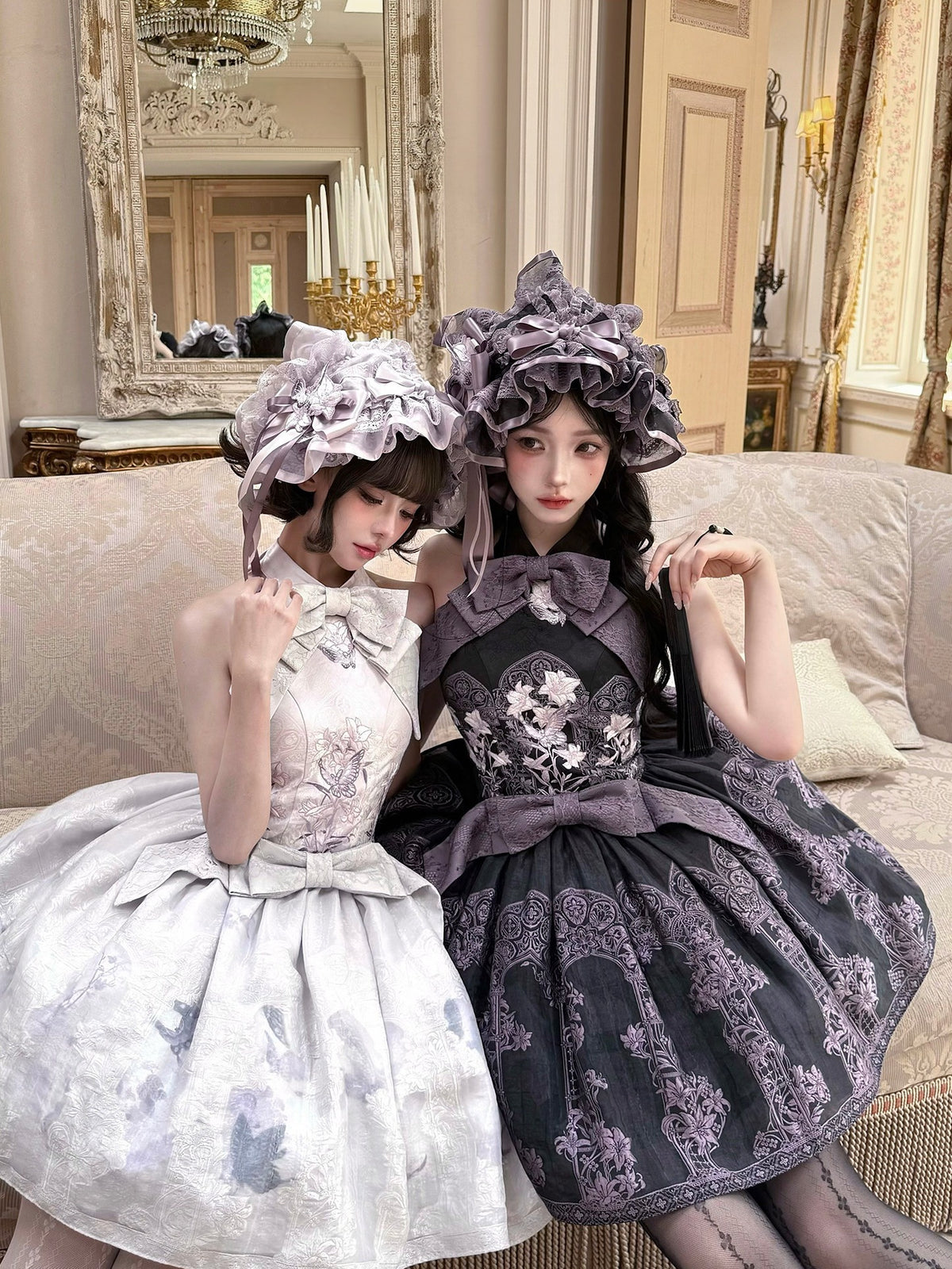 Stained‑Glass Reverie Japanese‑Style Classic Lolita Black JSK Dress Set
