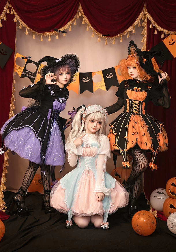 Pumpkin‑Lantern Halloween Witch Dark‑Sweet Lolita JSK Dress