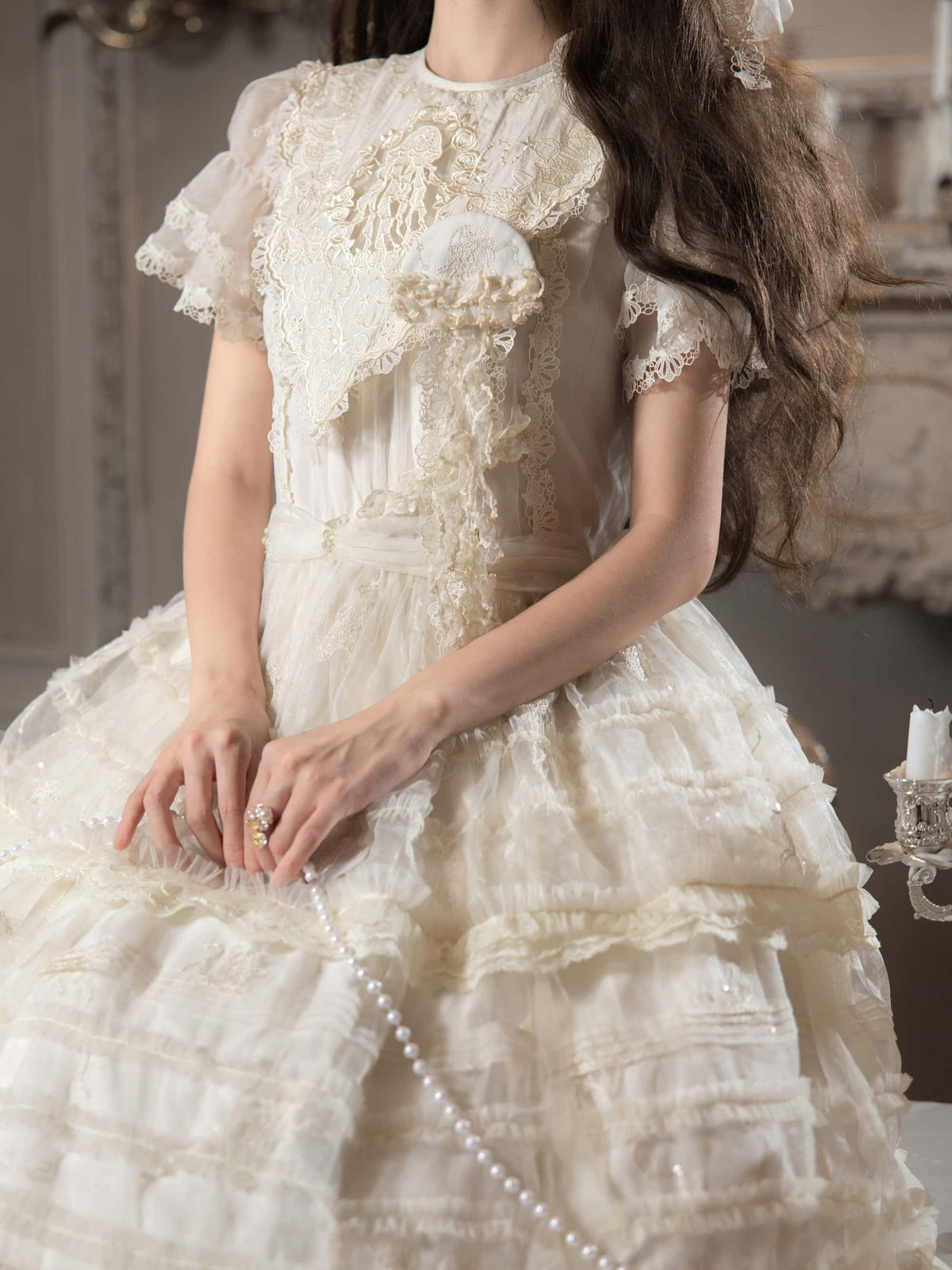 Colored Glaze Jellyfish Lolita Embroidered OP Dress