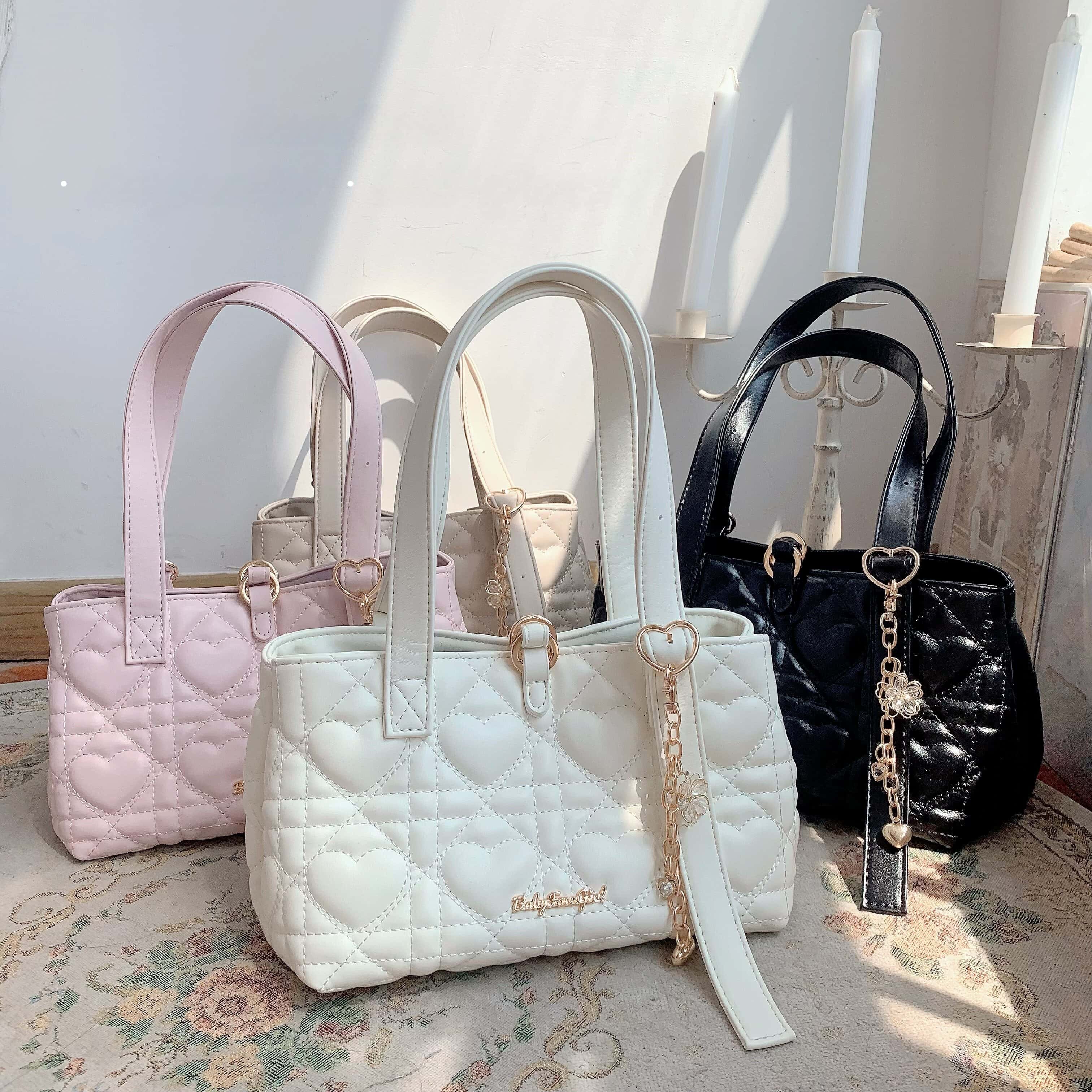 Intern Cupid Heart Quilted Sweet Lolita Tote Shoulder Bag
